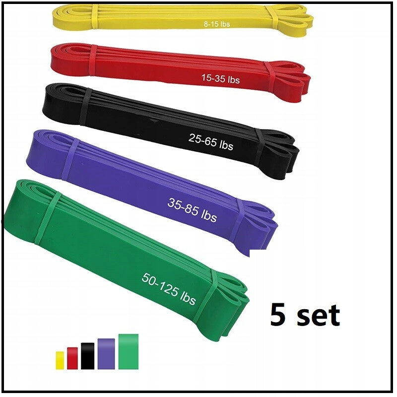 SET OF 5 Resistance Bands High Resistance Pull Up Assist Bands TPE Packaging status original