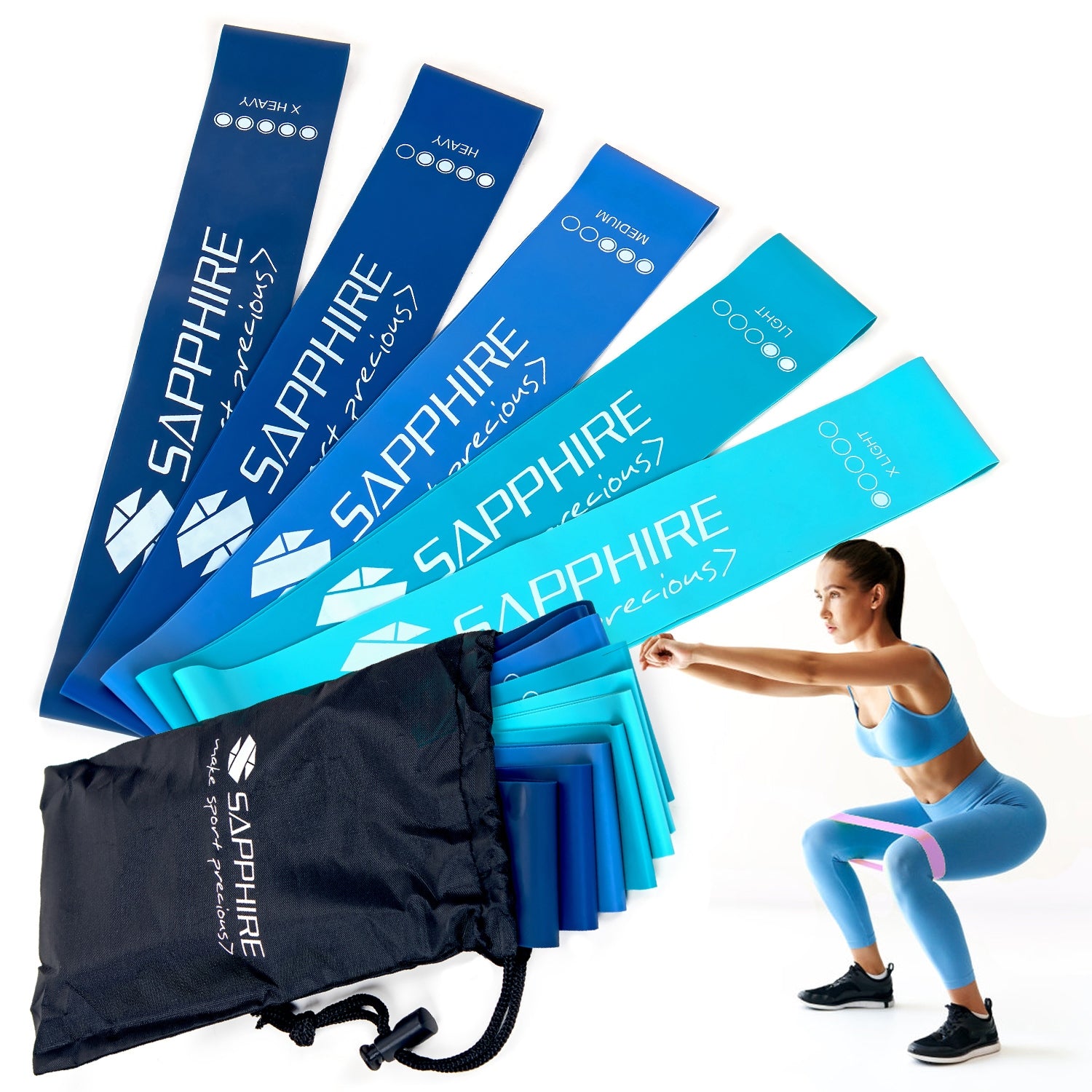 SET OF 5 Resistance Rubbers Rehabilitation Exercise Tapes MINI BAND Training