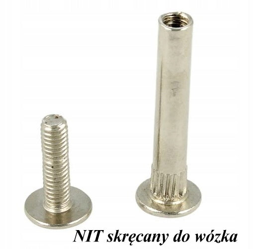 SET OF 5x RIVET for trolley twisted 25-35mm/5mm for fixing handles, adjustment Manufacturer code nit do wózka skręcany 5mm