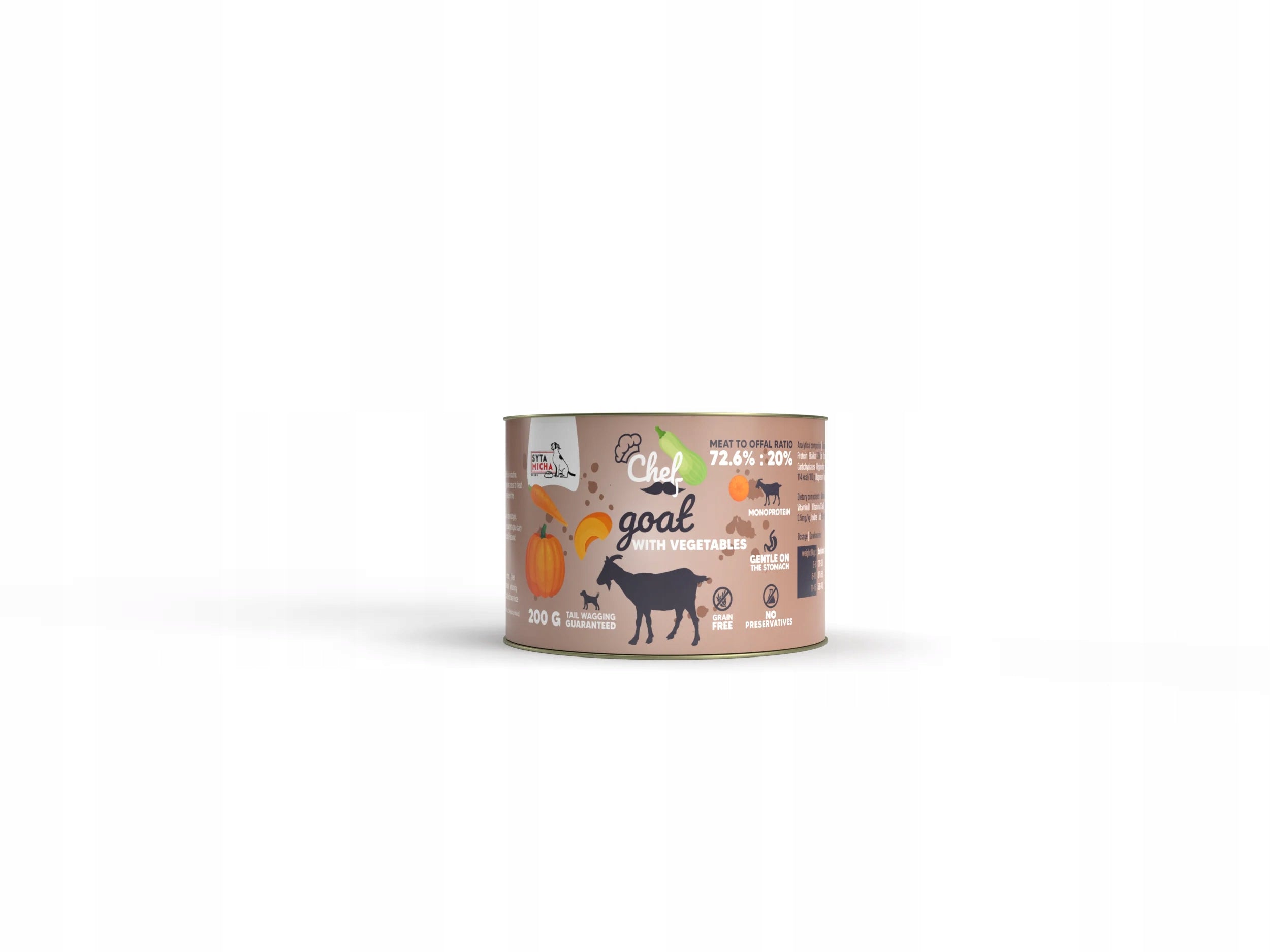 SET OF 6X CHEF WET DOG FOOD - GOAT WITH VEGETABLES, 200G Manufacturer code 5908450548491