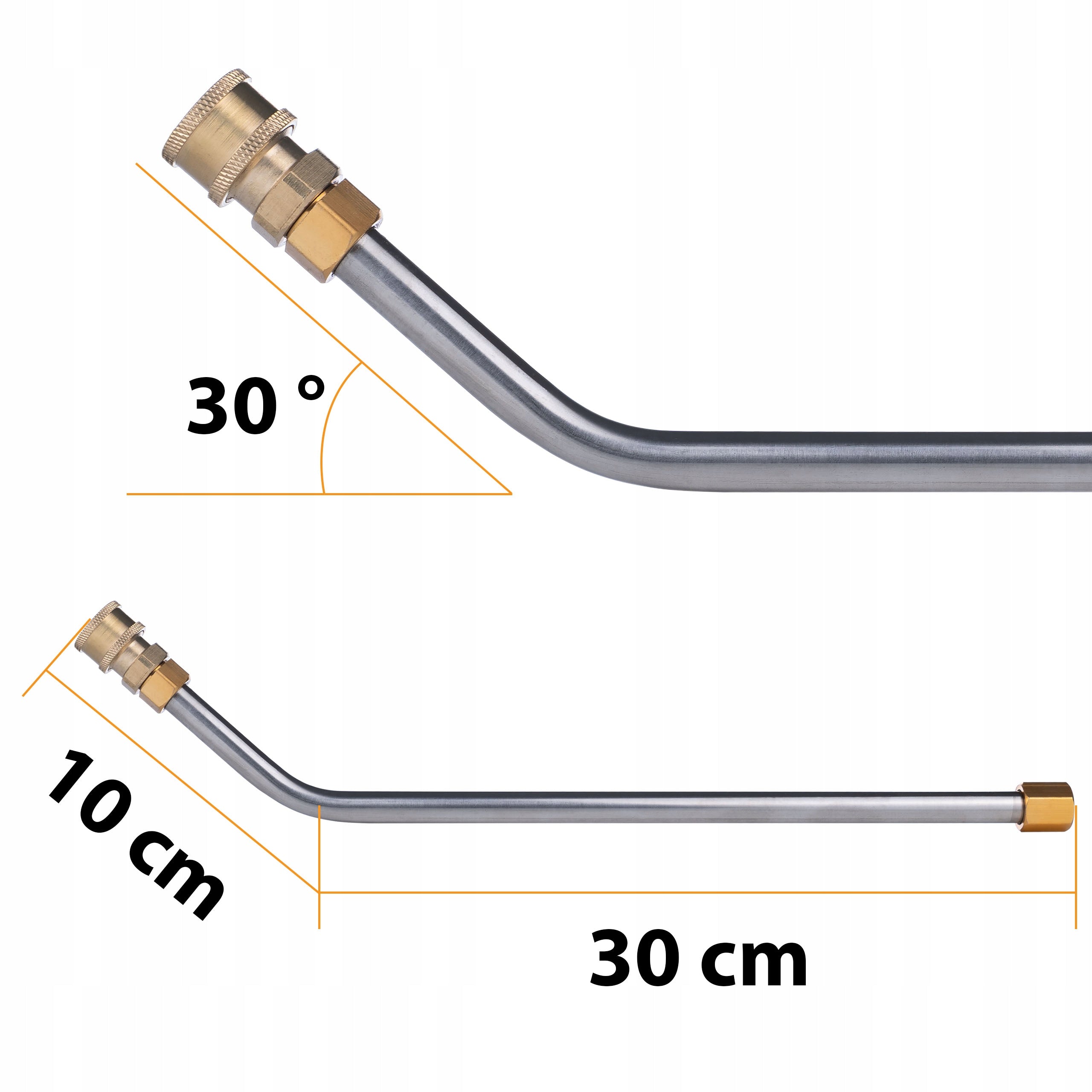 SET OF 7 LANCES EXTENSION FOR KARCHER LANCE 2,6M 1/4” BENT NOZZLES Length 2.6 m