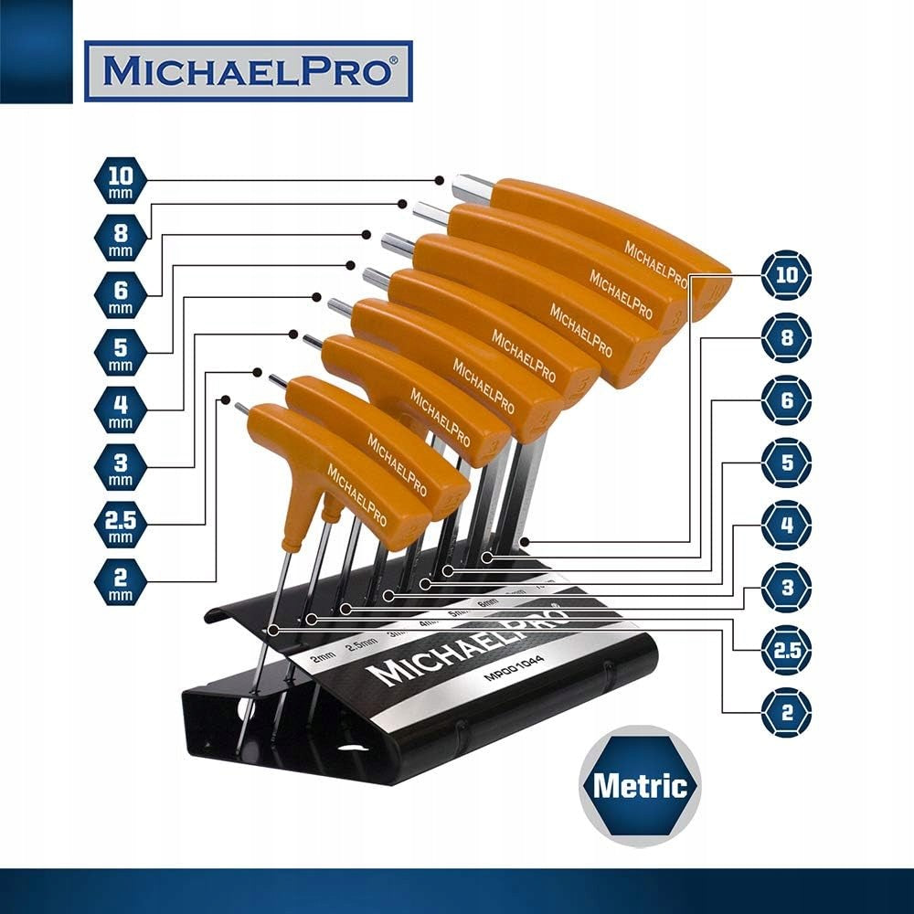 SET OF 8 BALL ALLEN WRENCHES T DOUBLE-SIDED HEAD Brand no brand