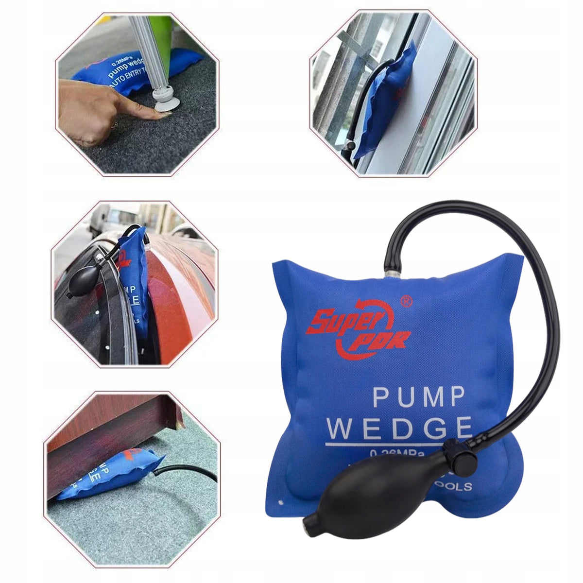 SET OF 8 EXPANSION CUSHIONS LIFTS SPREADERS LOCKSMITH WEDGES 135 KG Minimum lifting height 6 mm