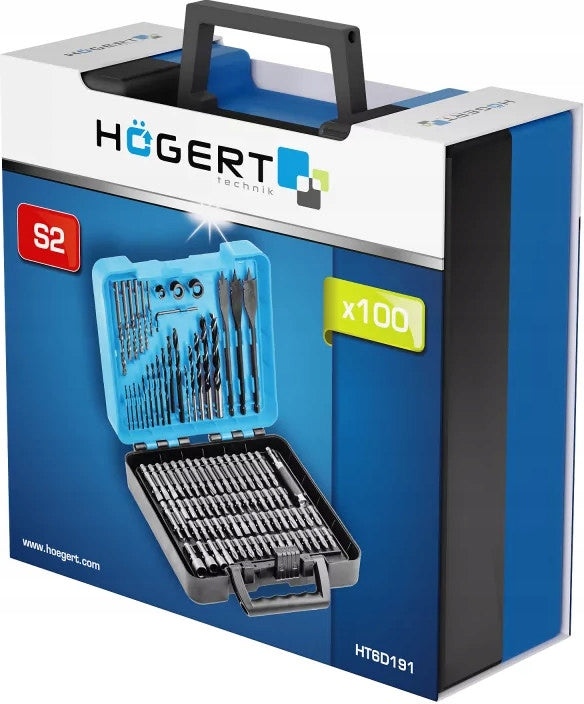 SET OF ACCESSORIES FOR DRILLING AND SCREWING 100 EL. HOGERT HT6D191 Brand Hoegert Technik