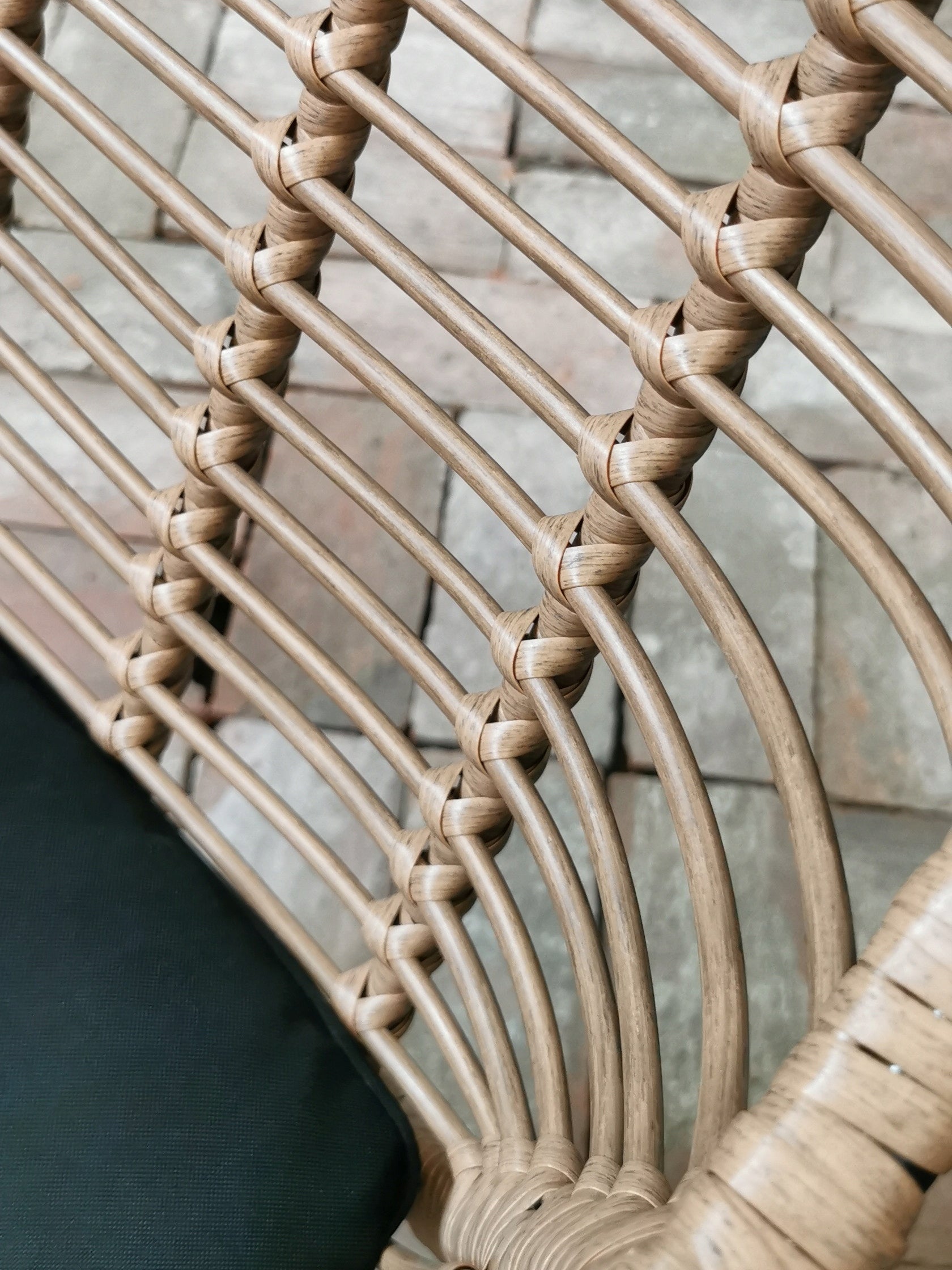 SET OF BALCONY FURNITURE BROWN - TABLE + 2 CHAIRS - PE RATTAN Main material synthetic rattan