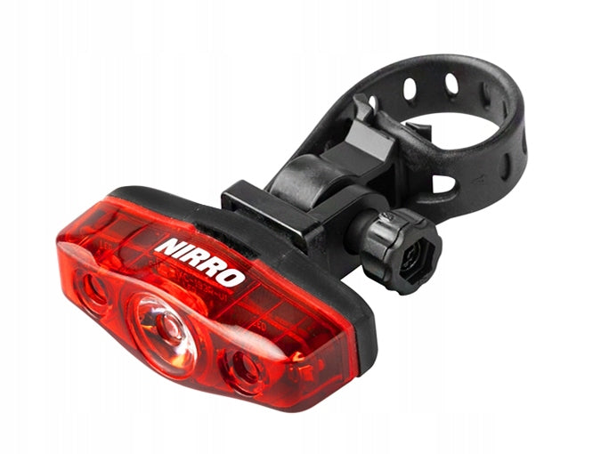SET OF BICYCLE LIGHTS FRONT + REAR LED FOR BIKE 100 LM + 4 LM BATTERY OPERATED Manufacturer code NIRRO