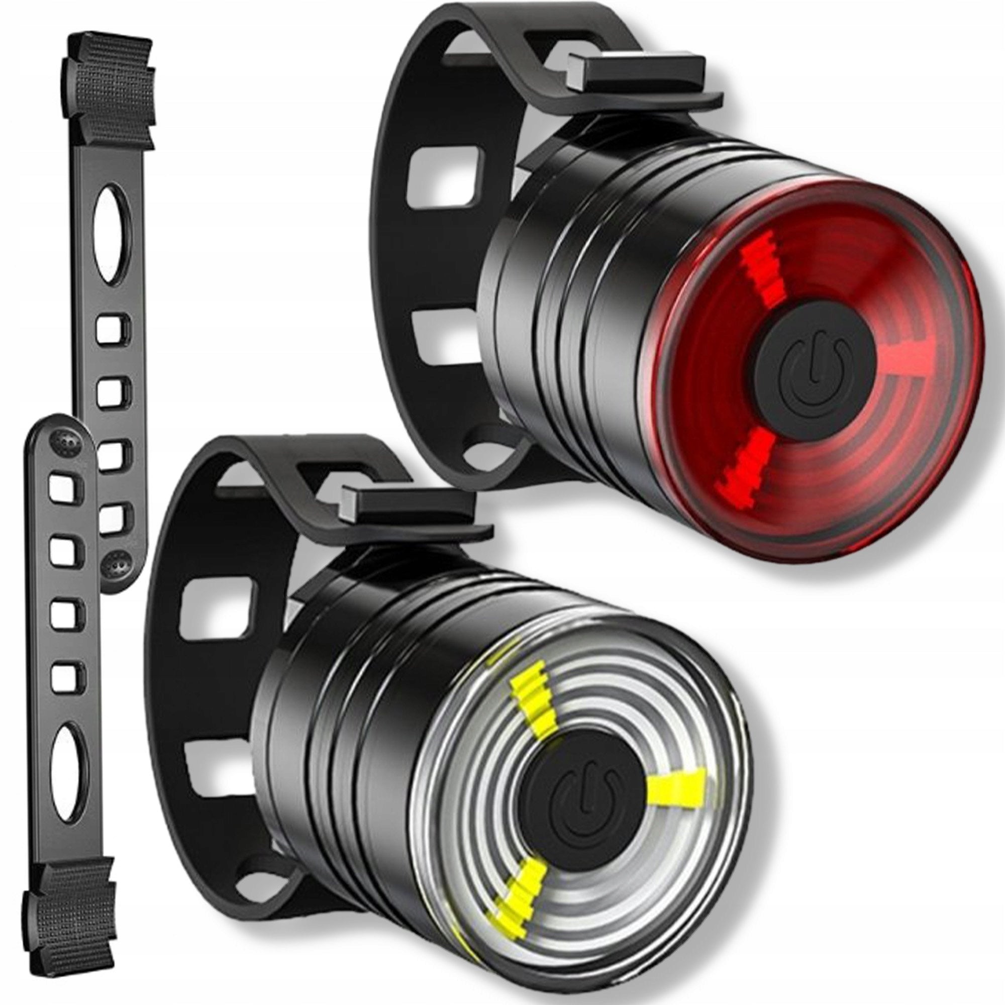 SET OF BICYCLE LIGHTS STRONG FRONT REAR LED LIGHT BIKE HANDLEBAR
