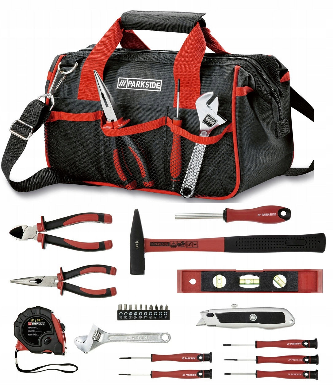 SET OF BIT TOOLS KEYS in bag PARKSIDE 23pcs hit