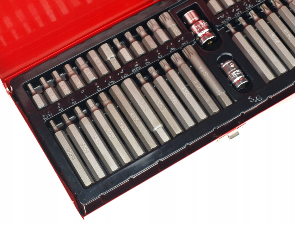 SET OF BITS ALLEN - TORX - SPLINE - KEYS 40 EL. + METAL BOX Key type hex key