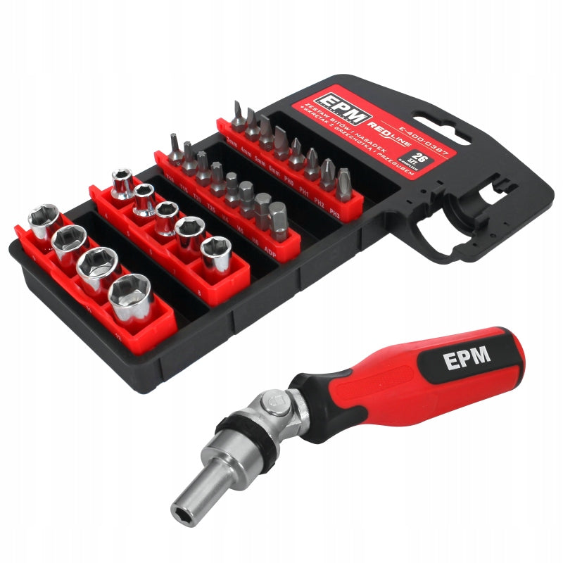 SET OF BITS AND SOCKETS RED LINE 26 PCS. E-400-0387 EPM