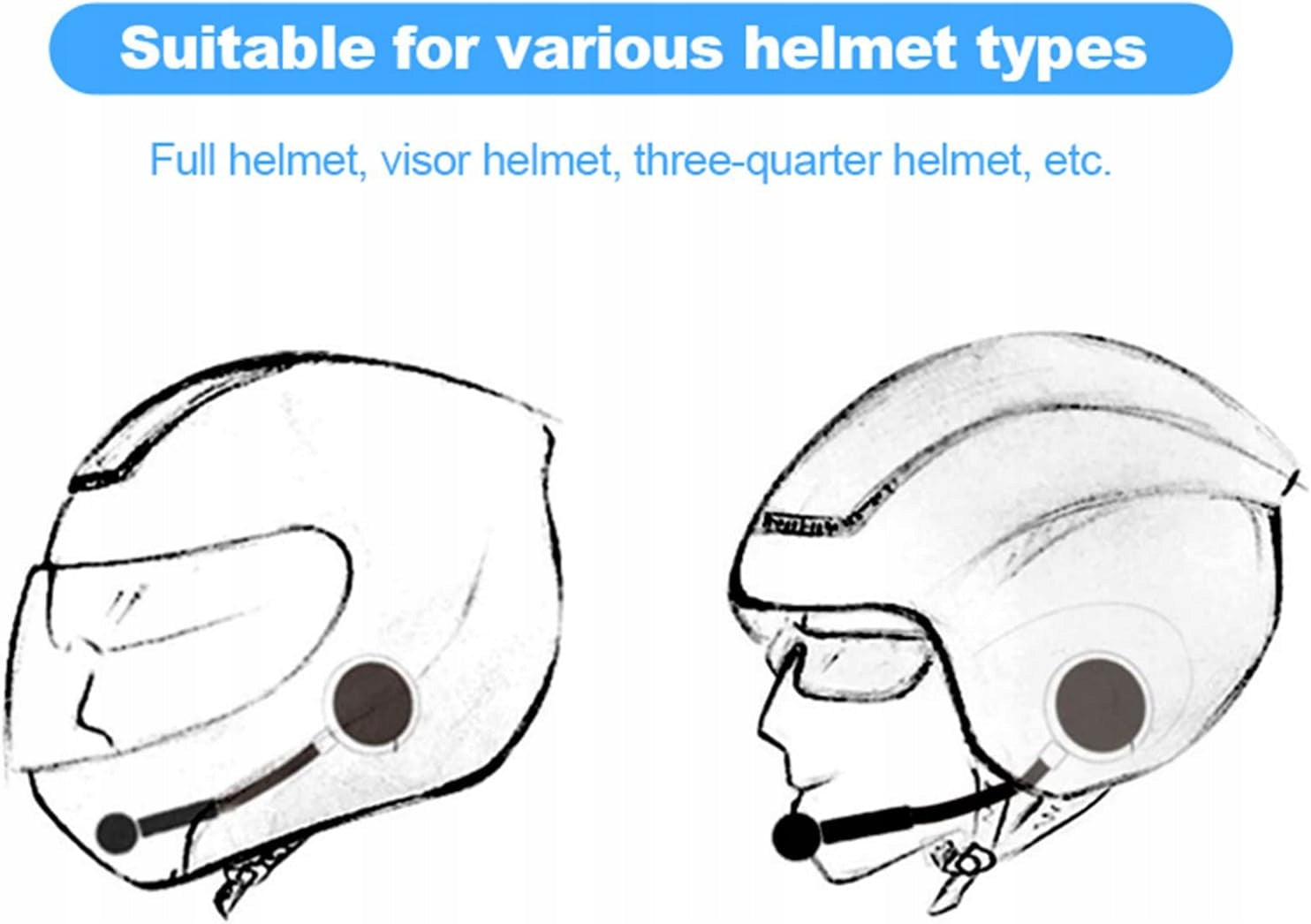 SET OF BLUETOOTH V5.0 HEADPHONES FOR MOTORCYCLE HELMET INTERCOM Customs tariff code 85176200