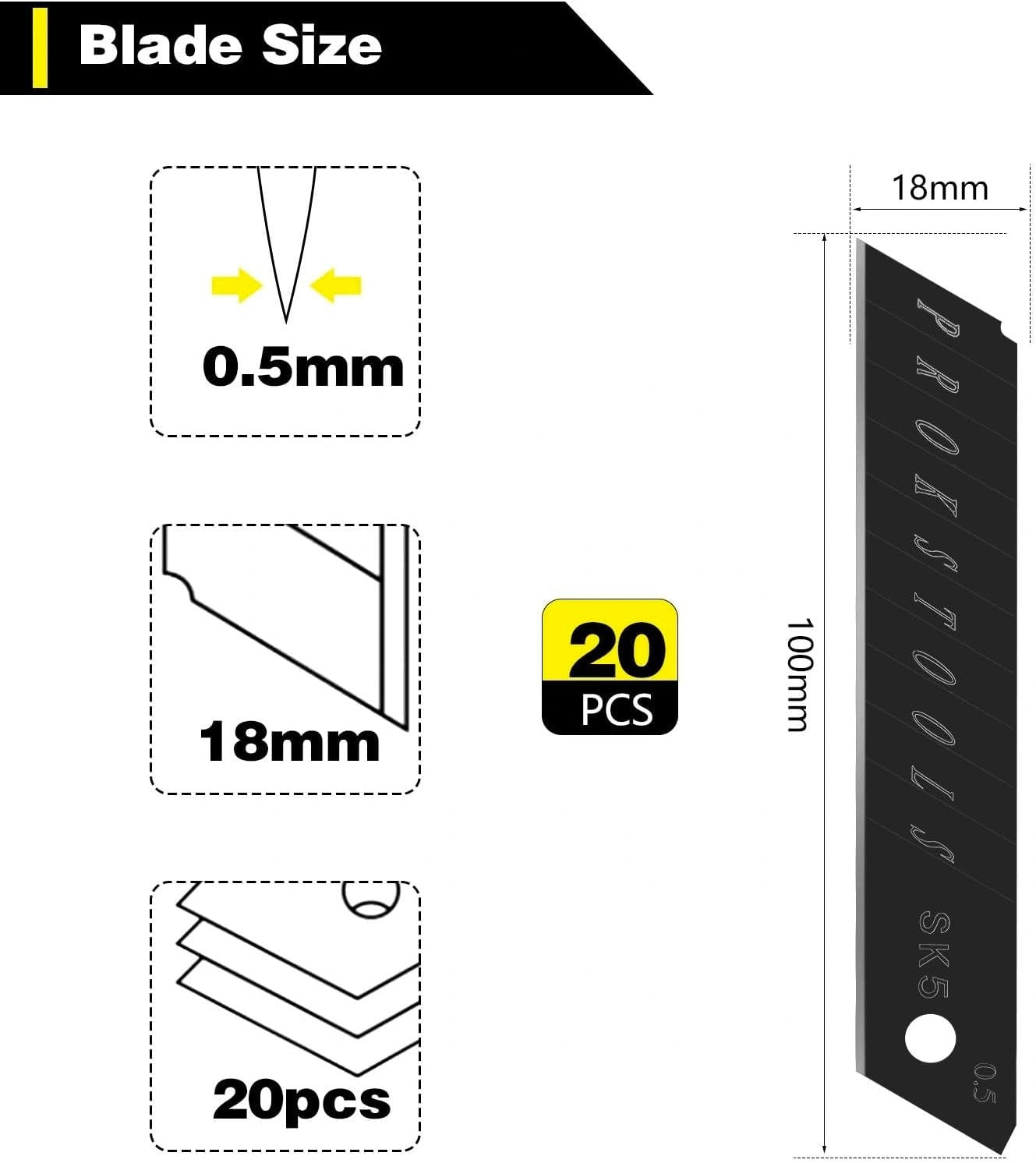 SET OF BOOKBINDING KNIVES 18 MM 5 PIECES 20 BLADES WITH A LAMAN BLADE Manufacturer code 0099923696926