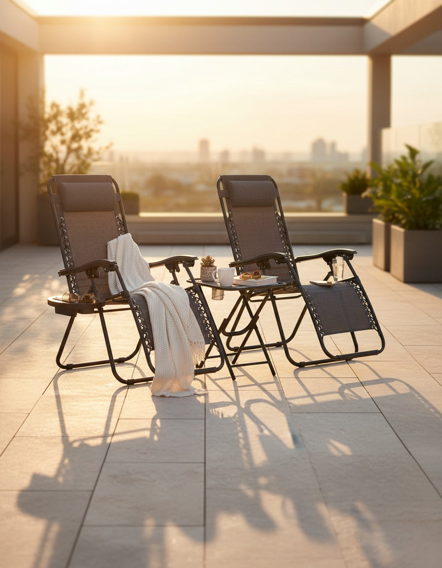 SET OF CHAIRS WITH TABLE TDC-2503 GARDEN FOLDING HANDLE Frame material metal