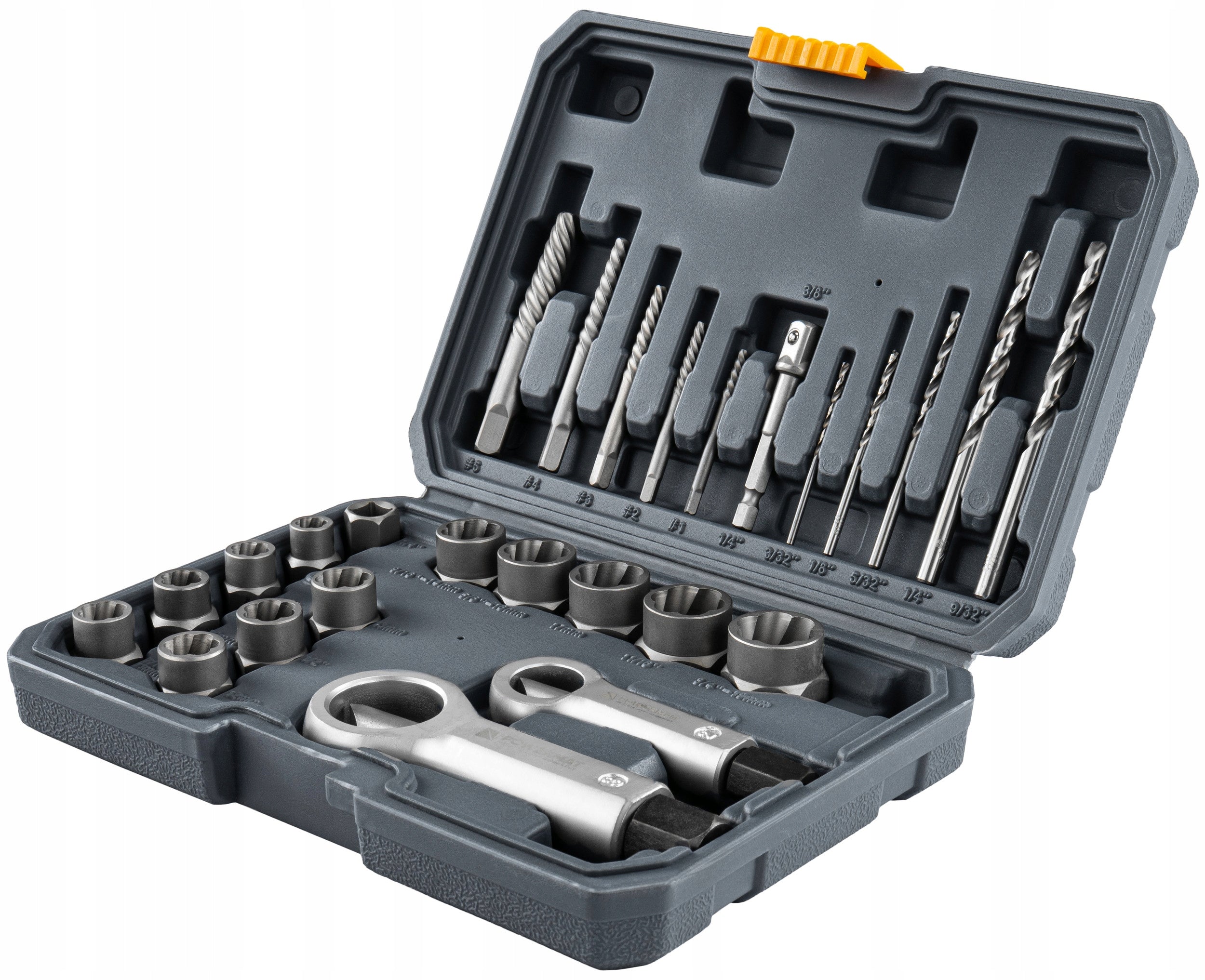SET OF CUTTERS AND UNSCREWERS FOR DAMAGED BOLTS OF PIN NUTS 26 EL Key type socket