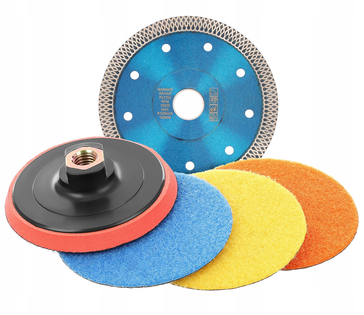 SET OF DIAMOND DISCS FOR CUTTING AND GRINDING SINTER STONEWARE Purpose concrete bricks ceramics stone cement slabs