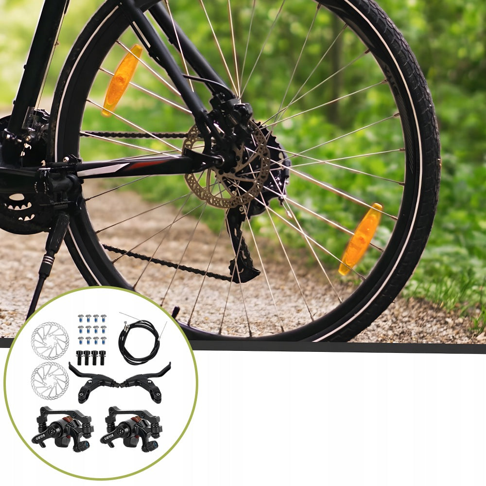 SET OF DISC BRAKES FOR MOUNTAIN BIKE, FRONT AND REAR WHEELS 160MM Packaging status original