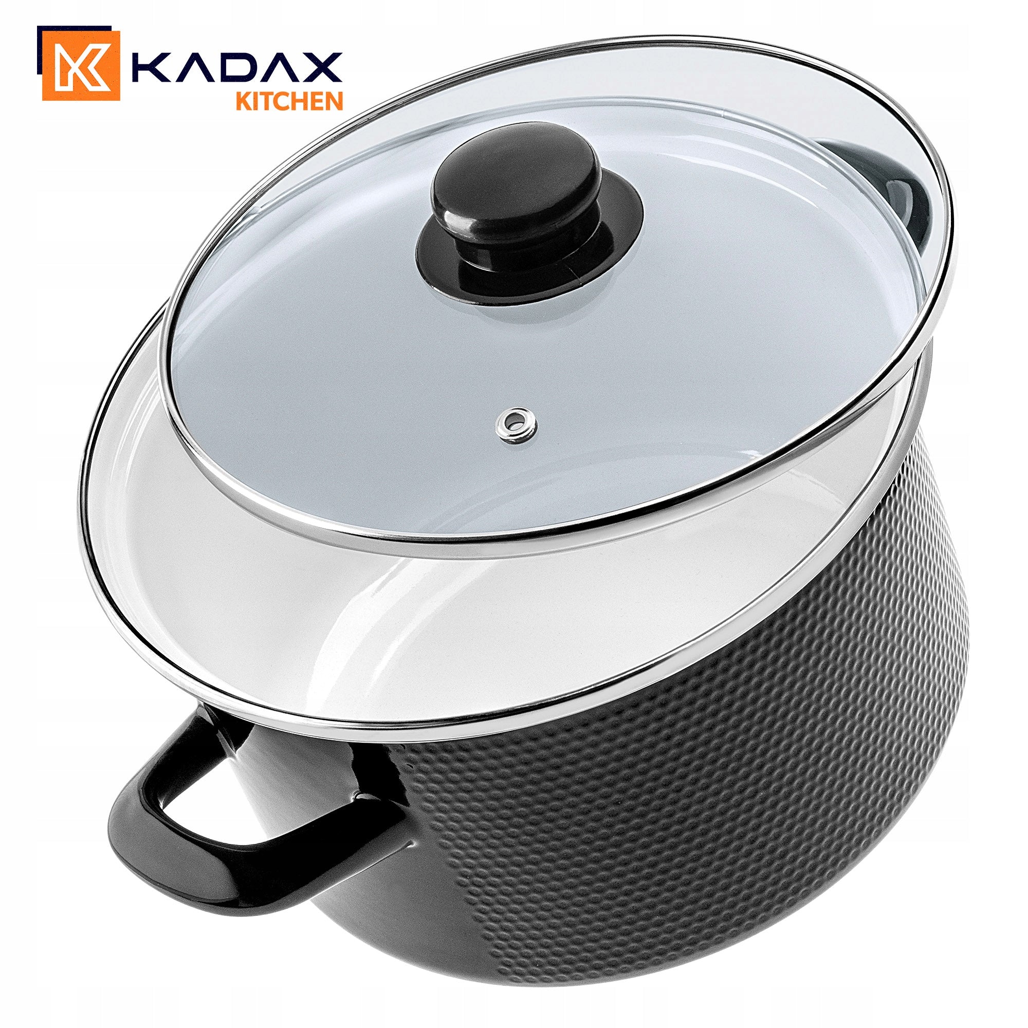 SET OF ENAMEL POTS SET 8EL GAS INDUCTION TRADITIONAL + LIDS Material enamel