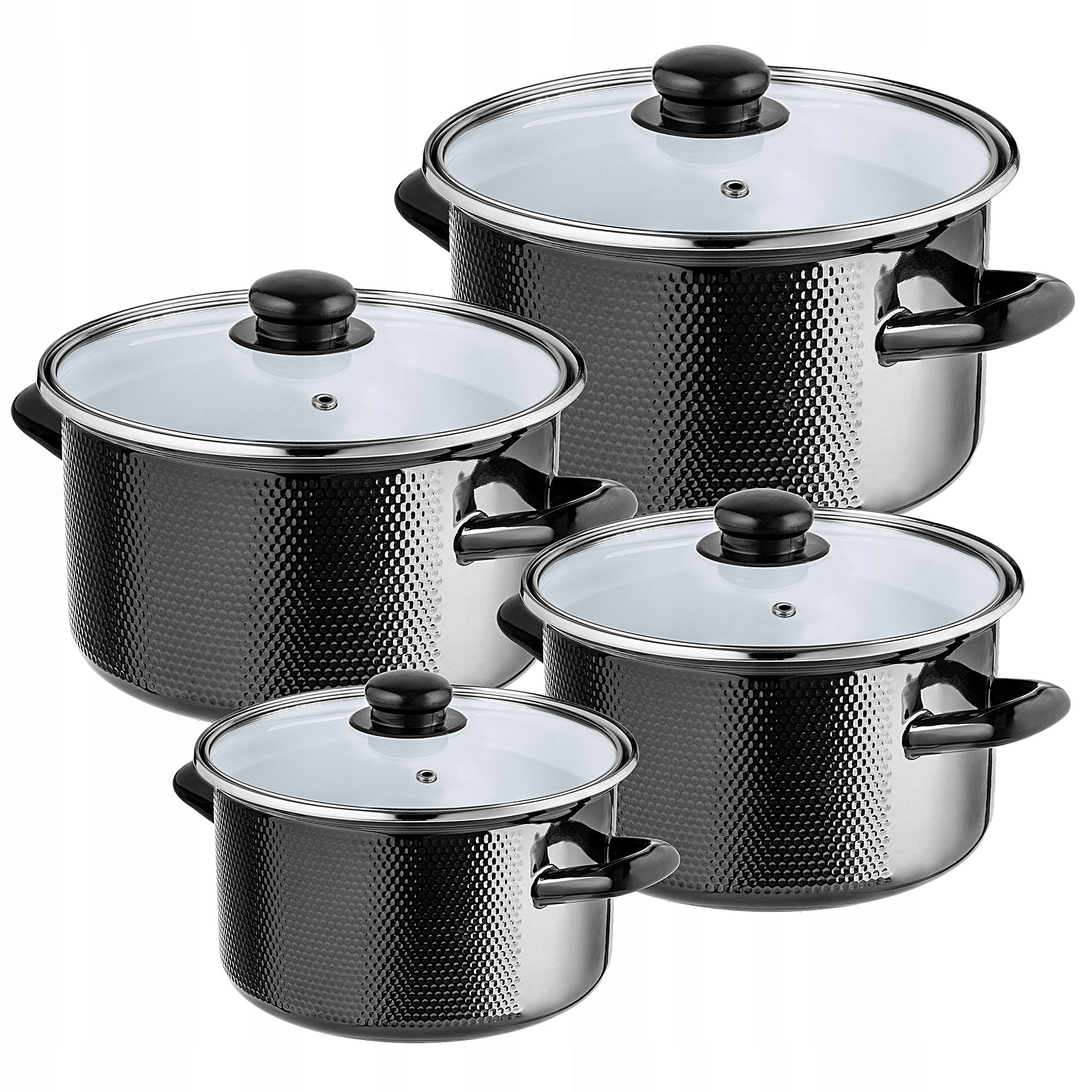 SET OF ENAMEL POTS SET 8EL GAS INDUCTION TRADITIONAL WITH LID Packaging status original