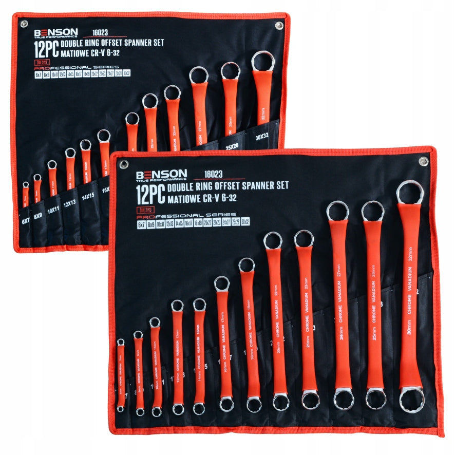 SET OF EYE WRENCHES BENT IN RUBBER 6-32MM 12EL MAT BENSON Key type box-end