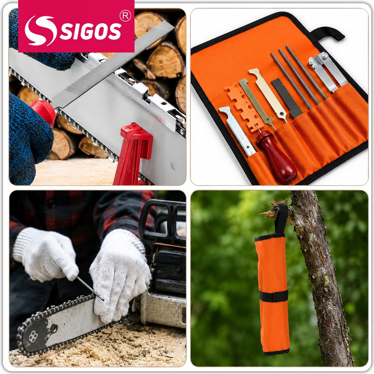 SET OF FILES FOR SHARPENING THE CHAIN OF SAWS IN THE CASE 10 PCS HAND SHARPENER Packaging status original