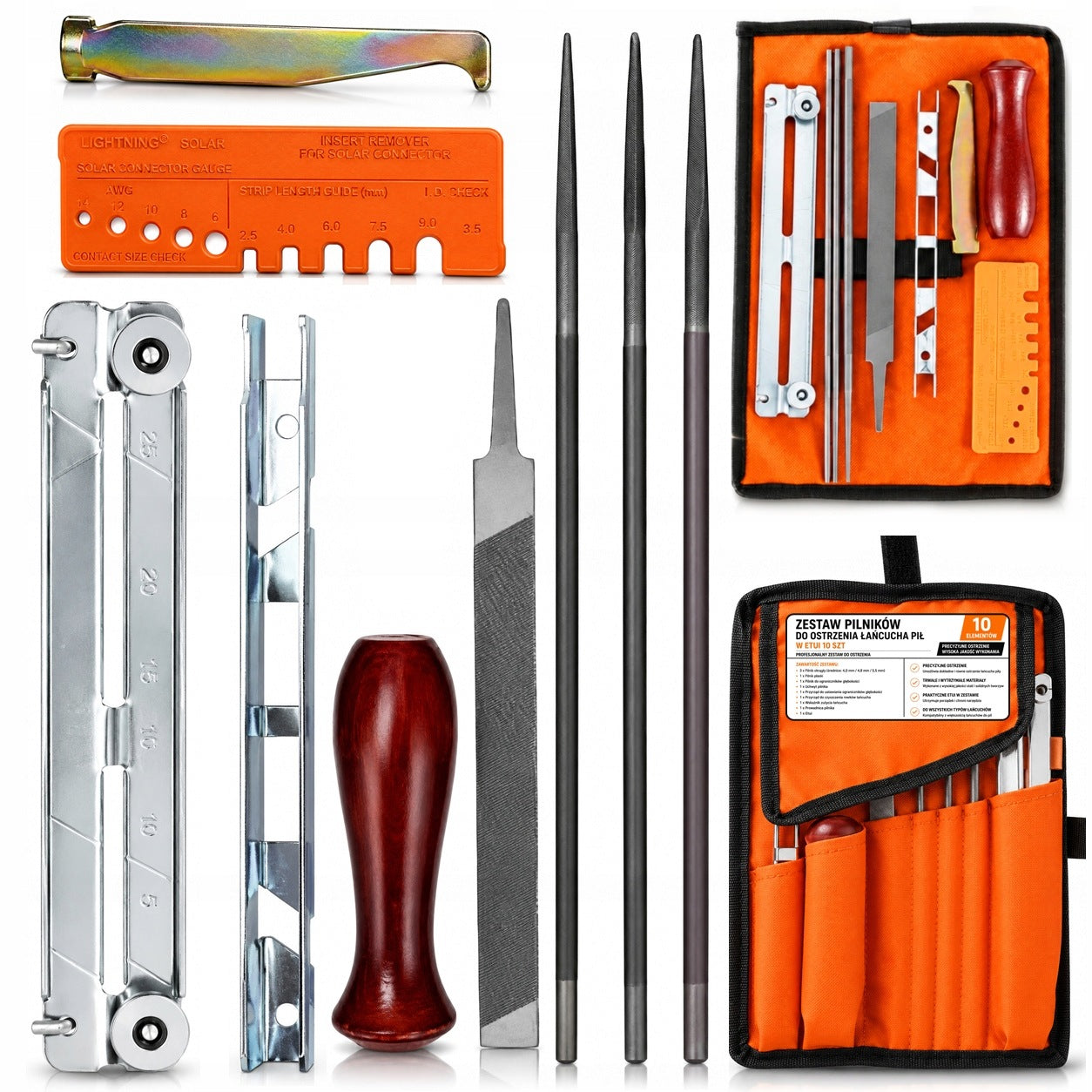 SET OF FILES FOR SHARPENING THE CHAIN OF SAWS IN THE CASE 10 PCS HAND SHARPENER