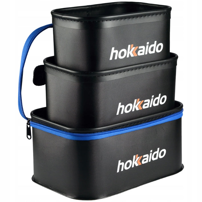 SET OF FISHING CONTAINERS FEEDER BOX 3IN1 BAIT CONTAINER HOKKAIDO Brand Hokkaido