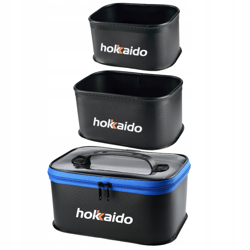 SET OF FISHING CONTAINERS FEEDER BOX 3IN1 BAIT CONTAINER HOKKAIDO Model W13085