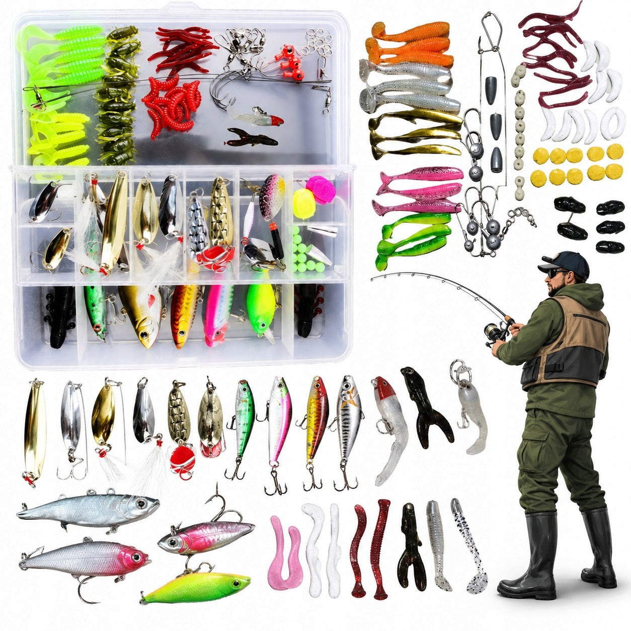 SET OF FISHING LURES FOR FISH HOOKS AKCESORIA GIFT FOR ANGLER