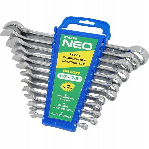 SET OF FLAT EYE WRENCHES 1/4" - 7/8