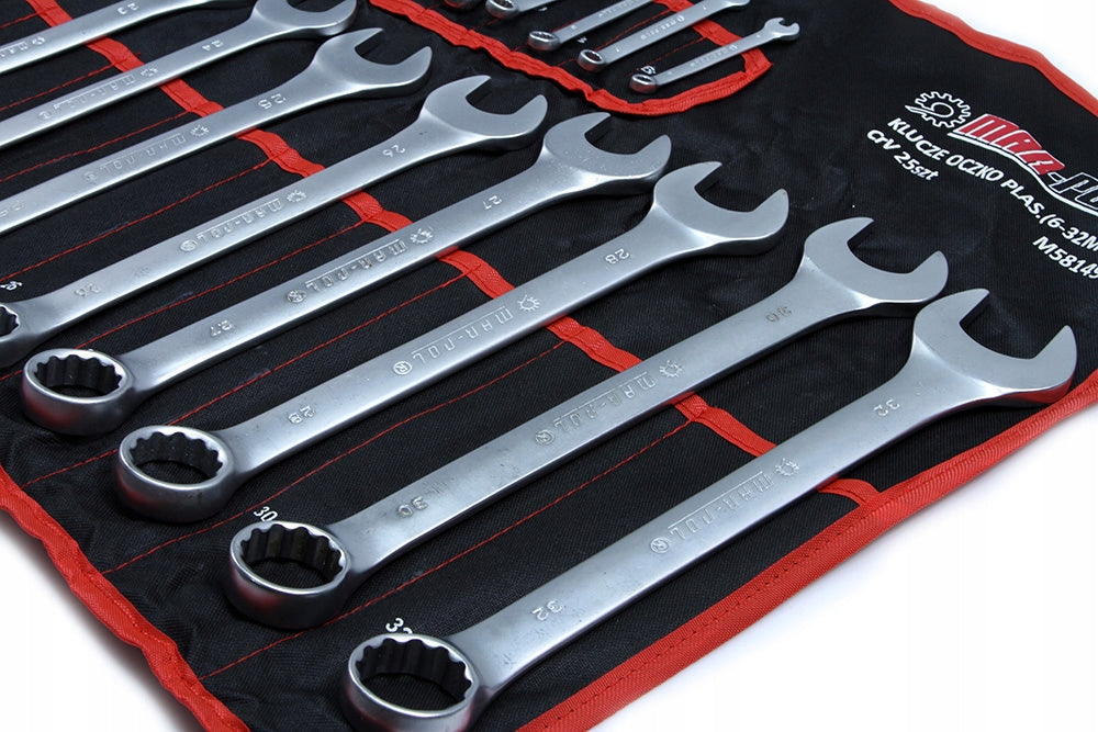 SET OF FLAT EYE WRENCHES 6-32mm SHEET 25pcs Packaging status original