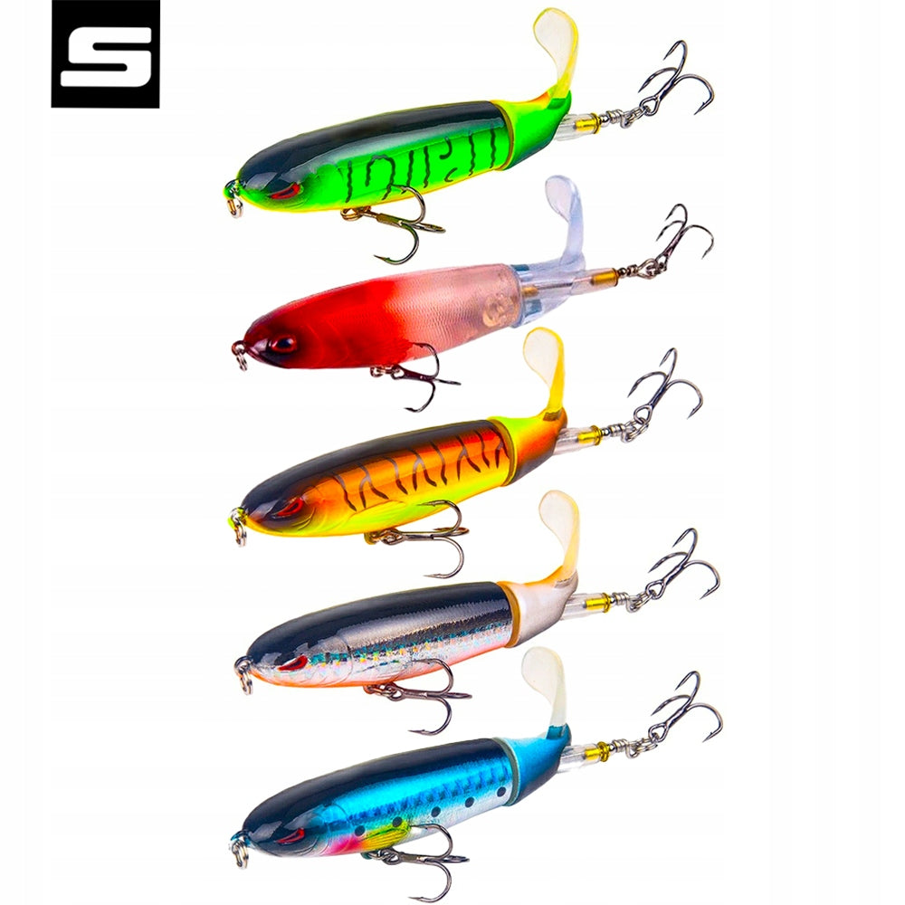 SET OF FLOATING WOBBLERS WITH ROTATING FIN SAHIDO FIZZ SPLASH SET Packaging status original