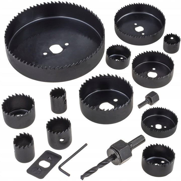 SET OF FORAMINIFERA 16 pieces 19-127 mm FORAMINIFERA FOR WOOD CUTTERS FORAMINIFERA Purpose wood drywall chipboard synthetic materials