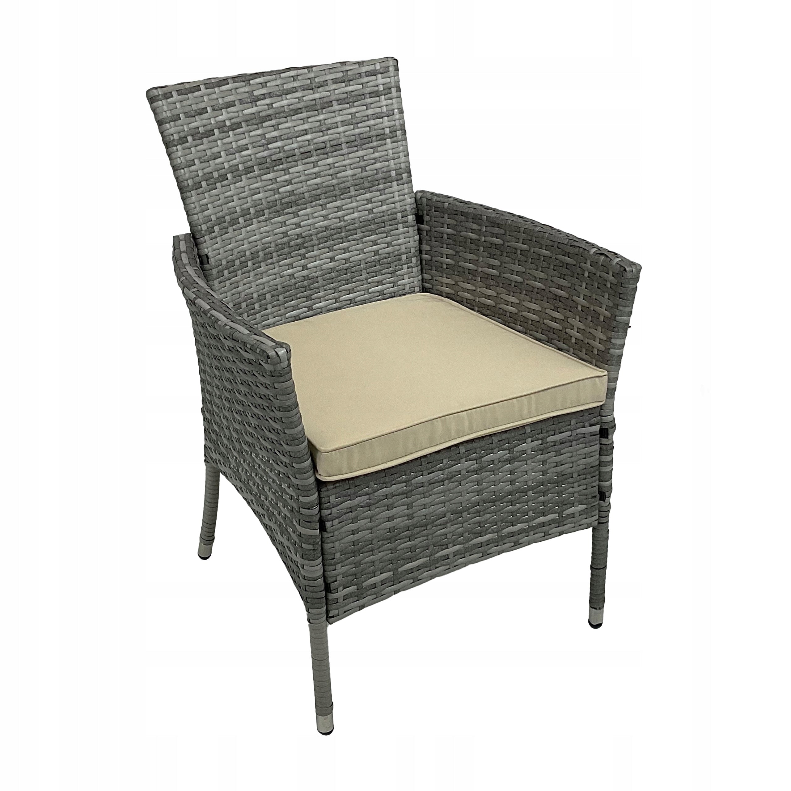 SET OF FURNITURE FOR GARDEN TERRACE DINNER RATTAN 4 PERSON LIDO LIGHT GRAY Set contents armchair bench table