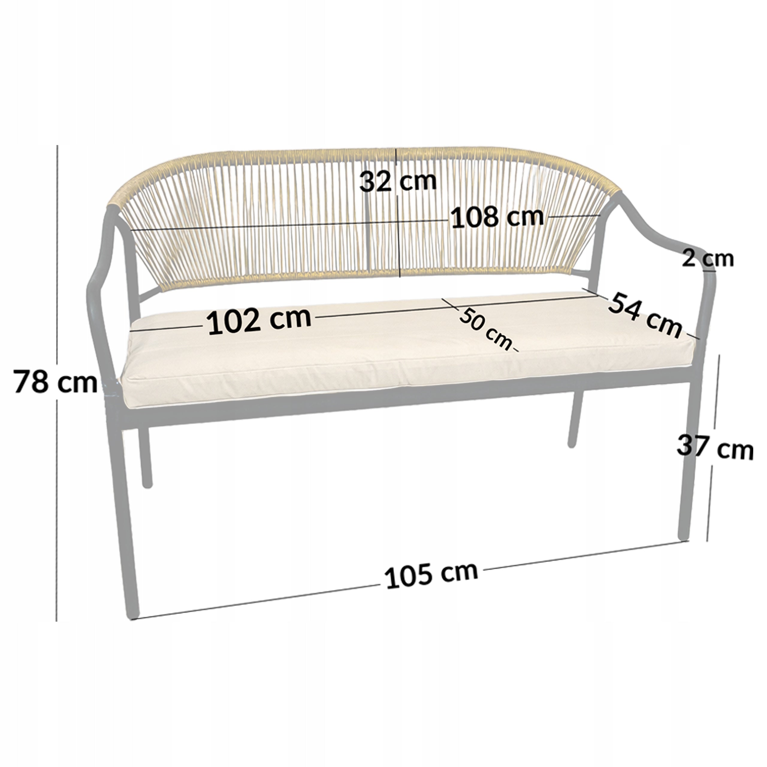 SET OF FURNITURE FOR THE GARDEN OF THE DINNER TERRACE RATTAN 4 OS MODENA PRO BEIGE Number of items in the set 4