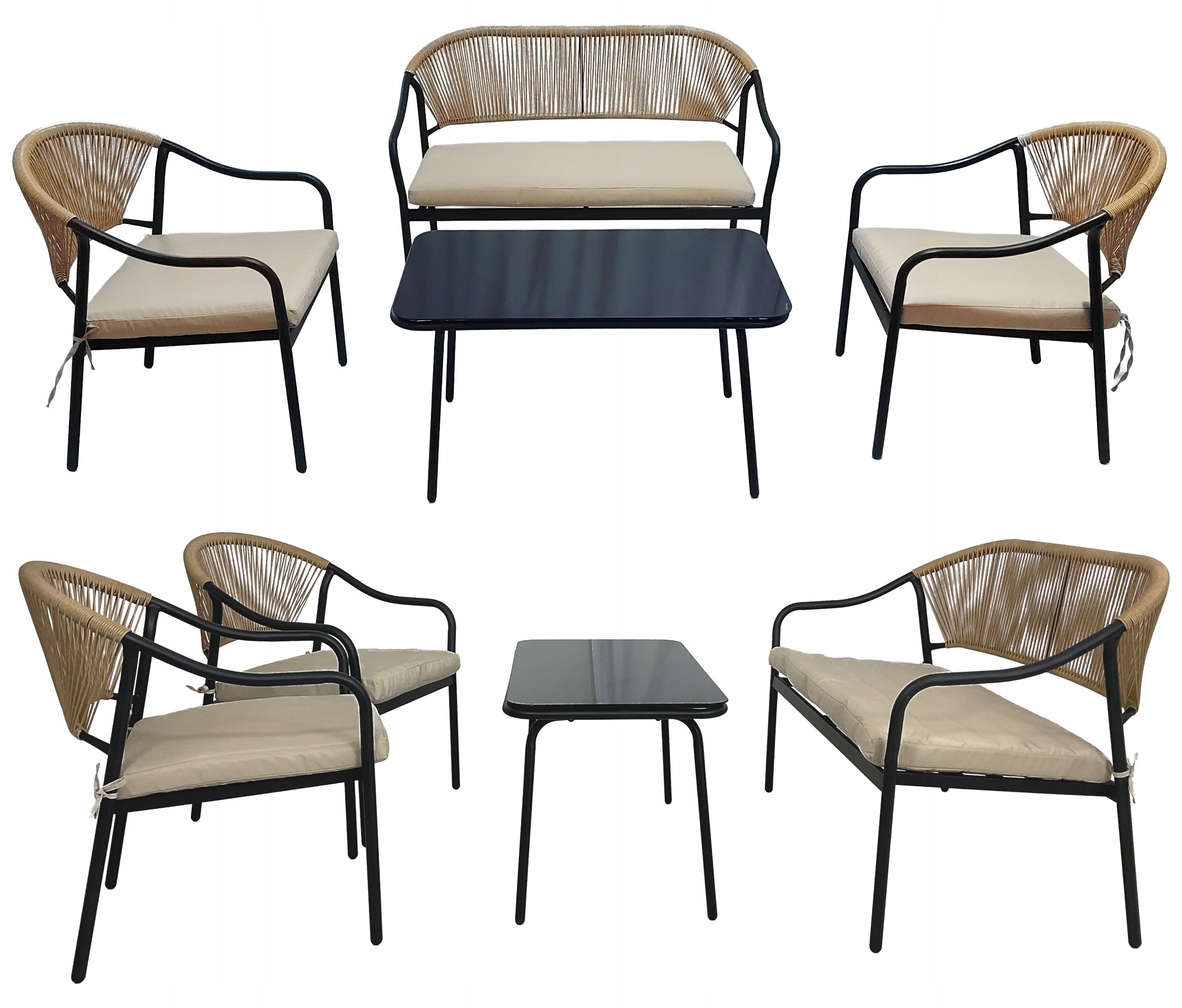 SET OF FURNITURE FOR THE GARDEN OF THE DINNER TERRACE RATTAN 4 OS MODENA PRO BEIGE Packaging status original