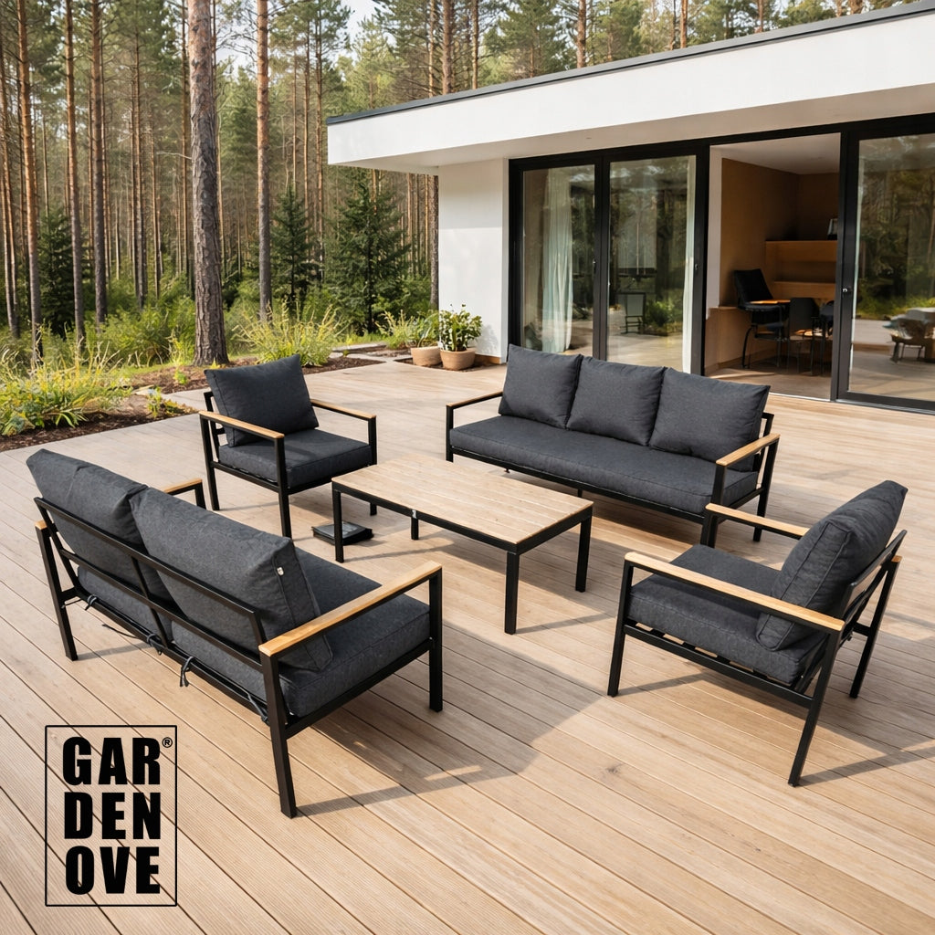 SET OF GARDEN FURNITURE 2x SOFA + 2x ARMCHAIR - 7 PEOPLE - GARDENOVE Manufacturer code SR120A