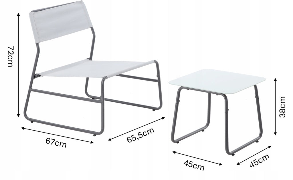 SET OF GARDEN FURNITURE BALCONY TERRACE TABLE GLASS CHAIRS EAN (GTIN) 5900779863835