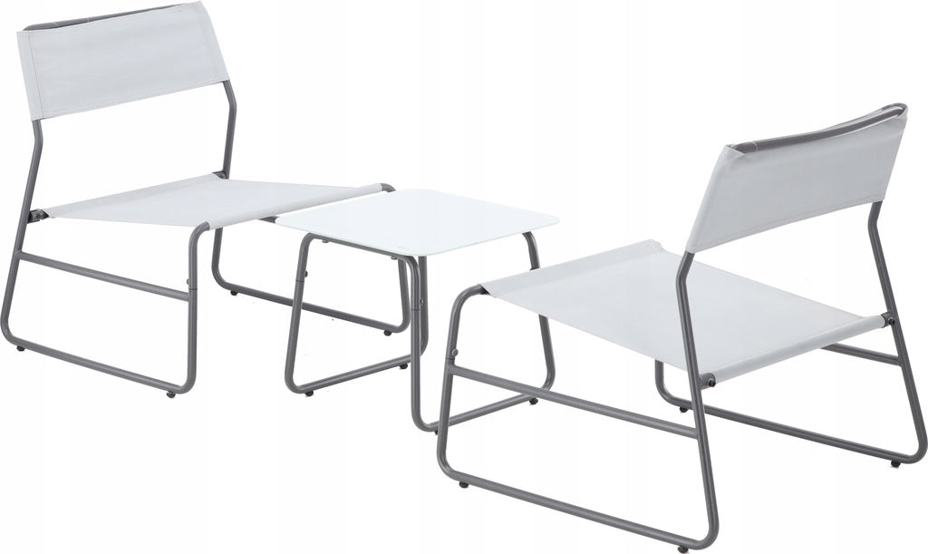 SET OF GARDEN FURNITURE BALCONY TERRACE TABLE GLASS CHAIRS Main material metal