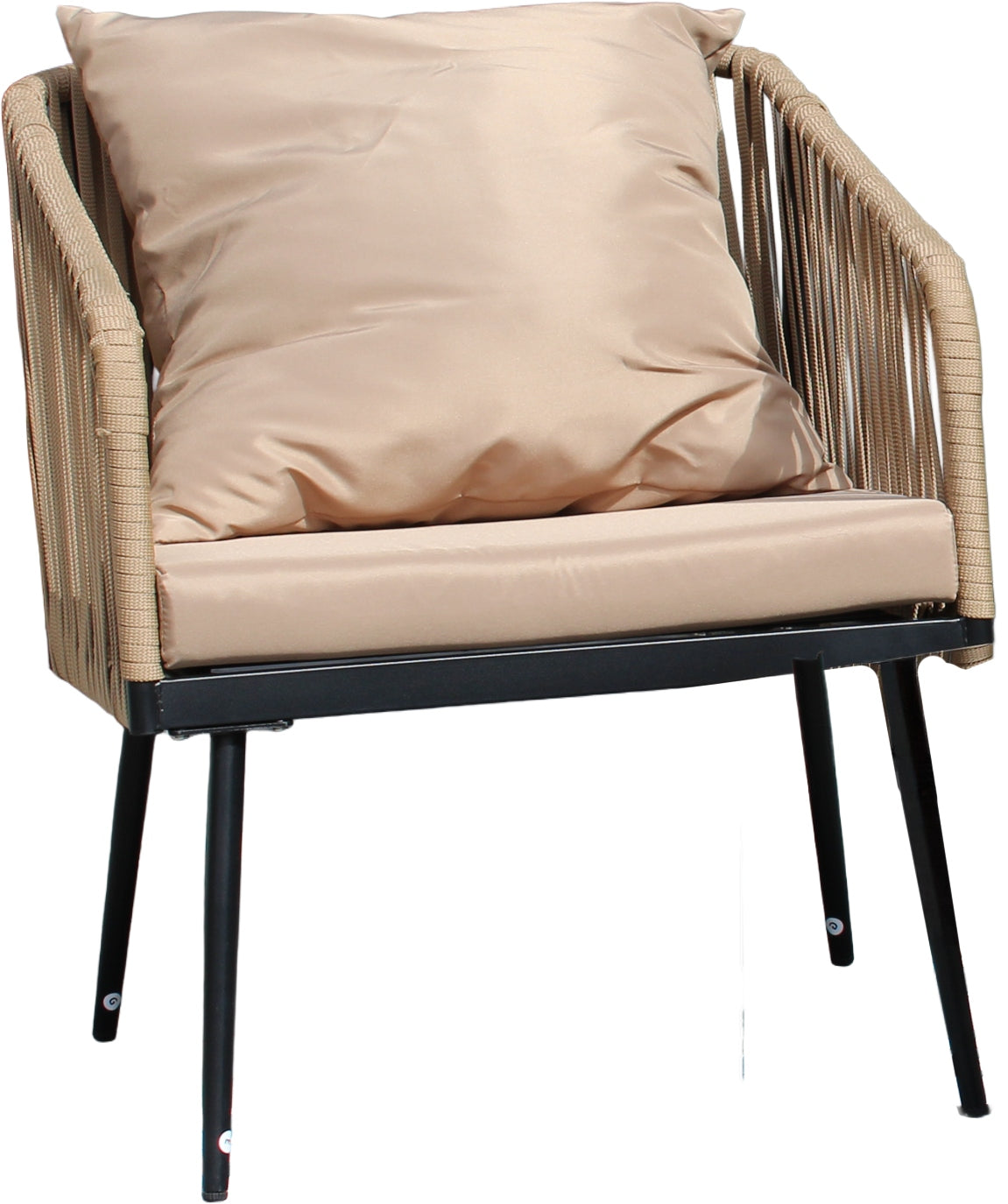 SET OF GARDEN FURNITURE BEIGE TABLE SOFA ARMCHAIRS CUSHIONS POLYRATTAN Manufacturer code ABI8517