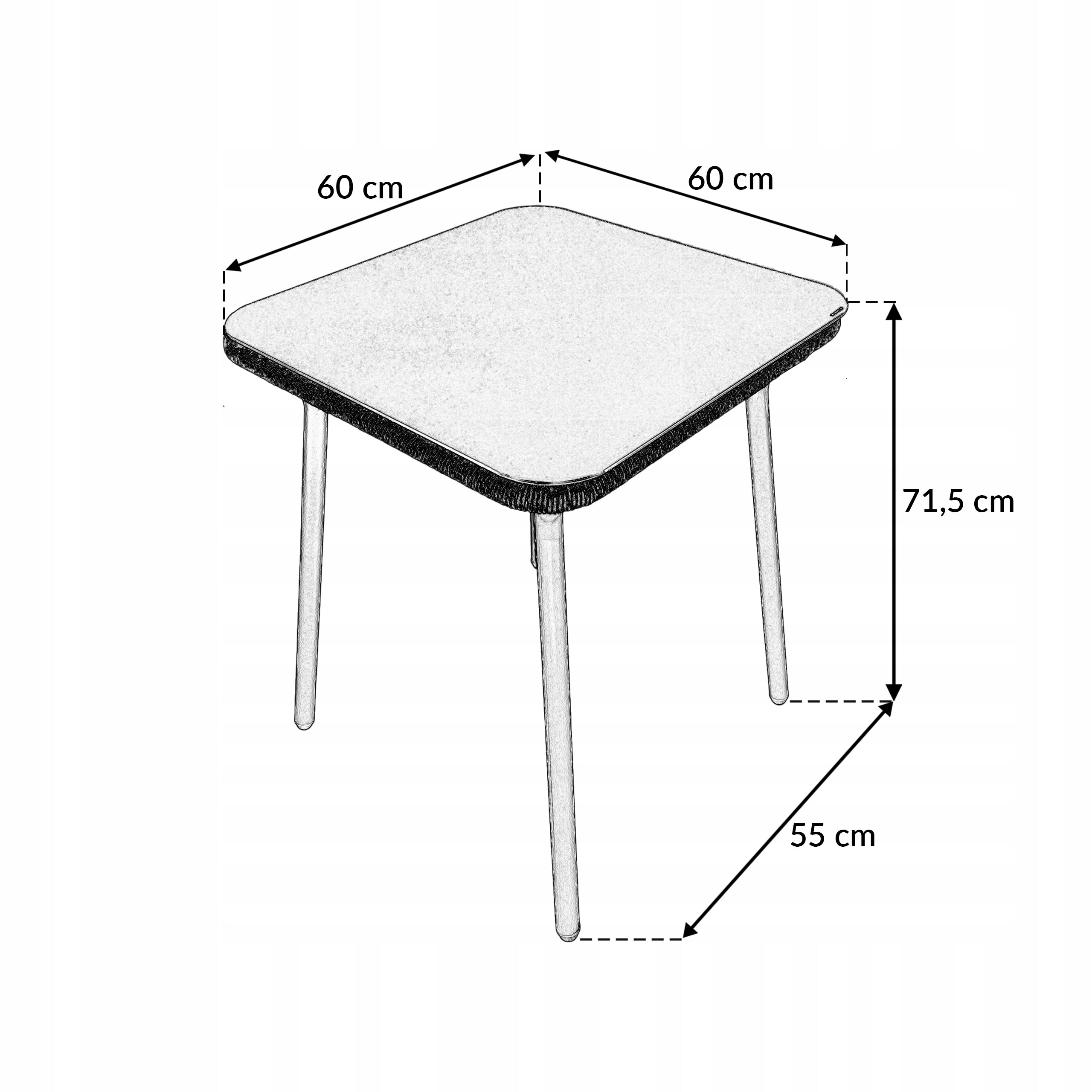 SET OF GARDEN FURNITURE FOR TERRACE BALCONY RATTAN TEMPERED GLASS SOHO Number of items in the set 3