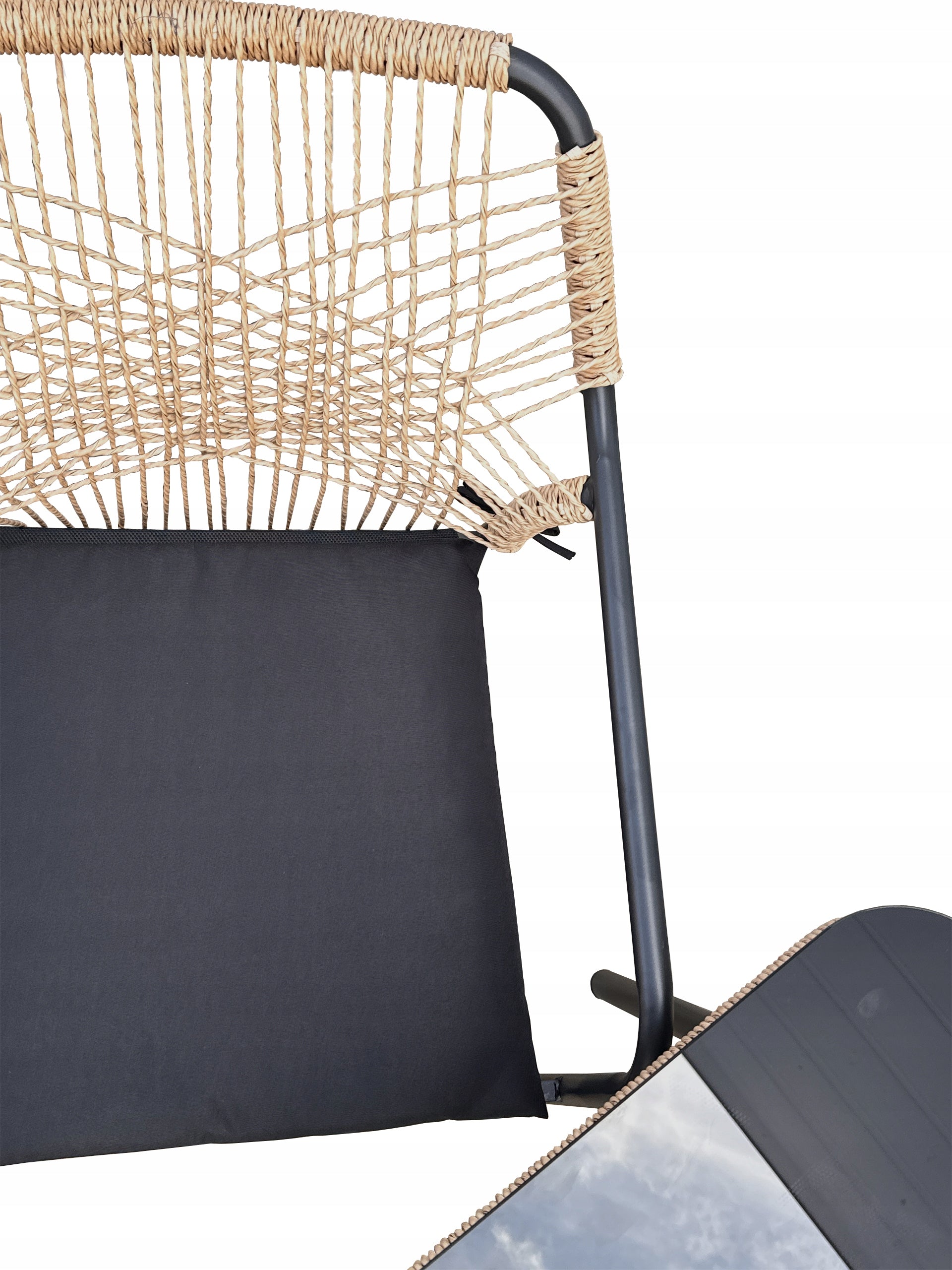 SET OF GARDEN FURNITURE FOR TERRACE BALCONY RATTAN TEMPERED GLASS SOHO Set contents chair table end table