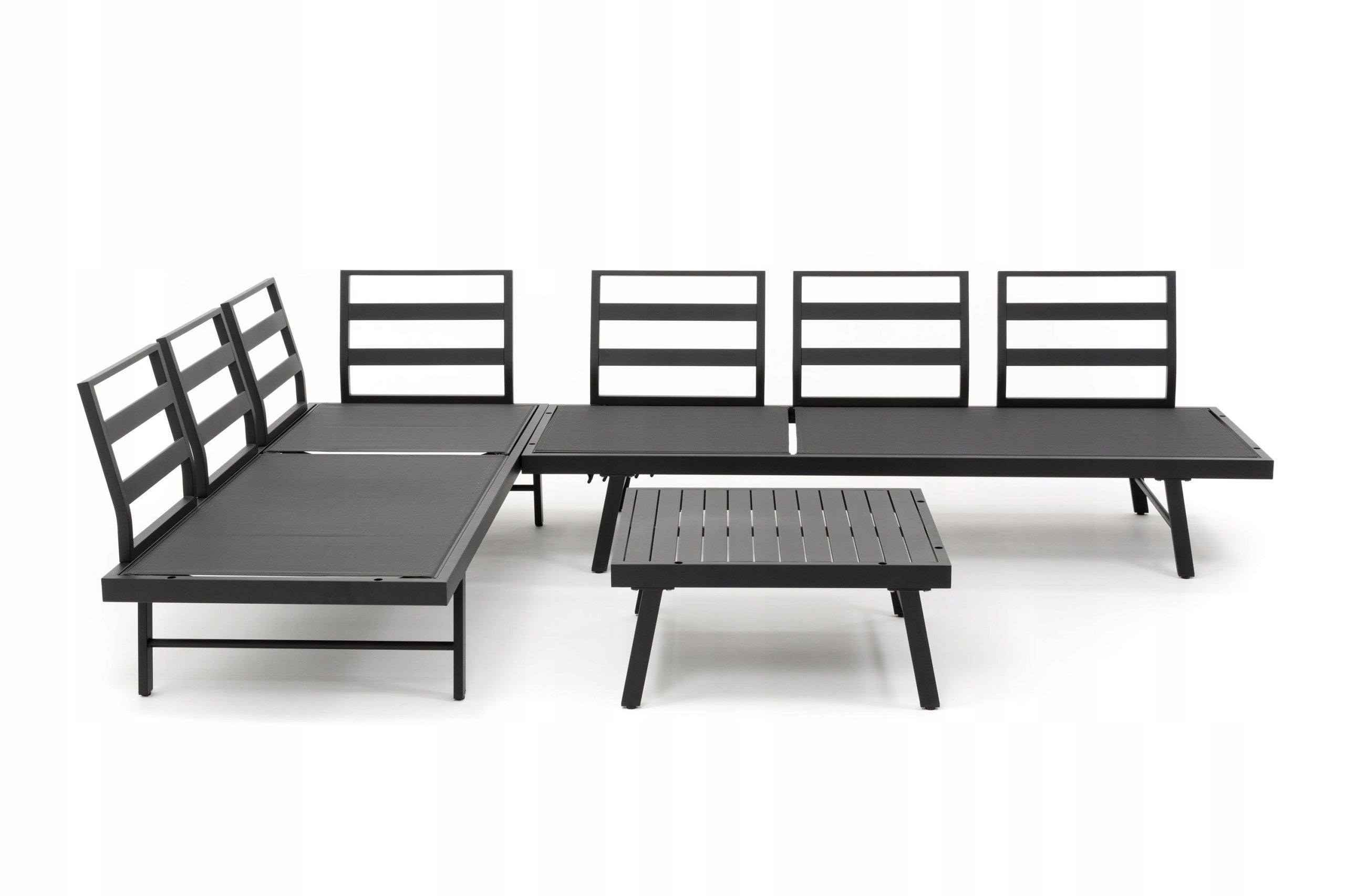 SET OF GARDEN FURNITURE MODERN ALUMINUM CORNER SOFA LOUNGER BORA Set contents armchair bench corner sofa step pouf end table