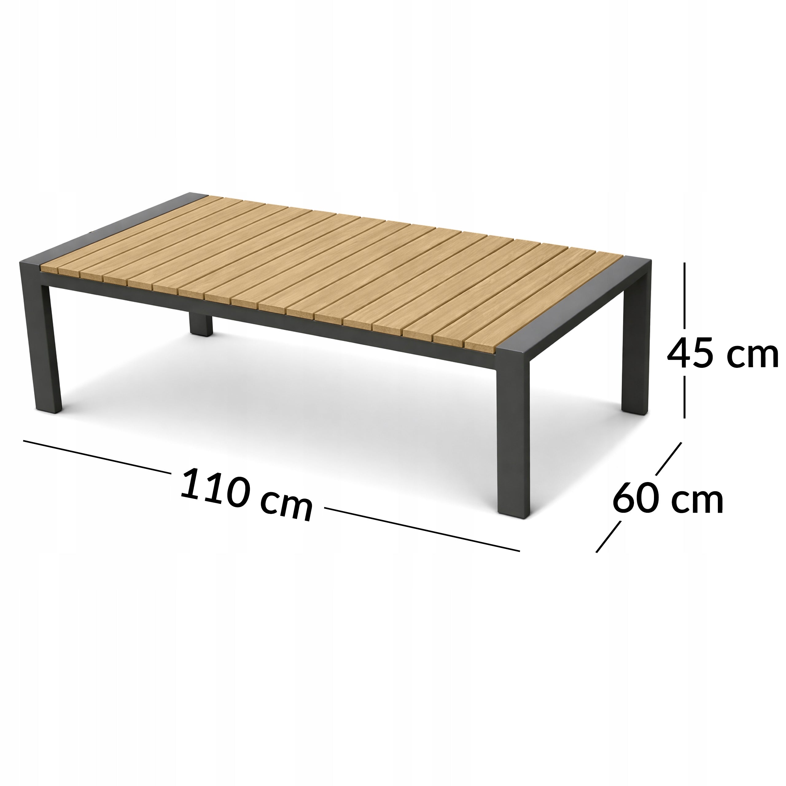 SET OF GARDEN FURNITURE PREM ALUMINUM TERRACE LOGS WARM BEIGE Color beige