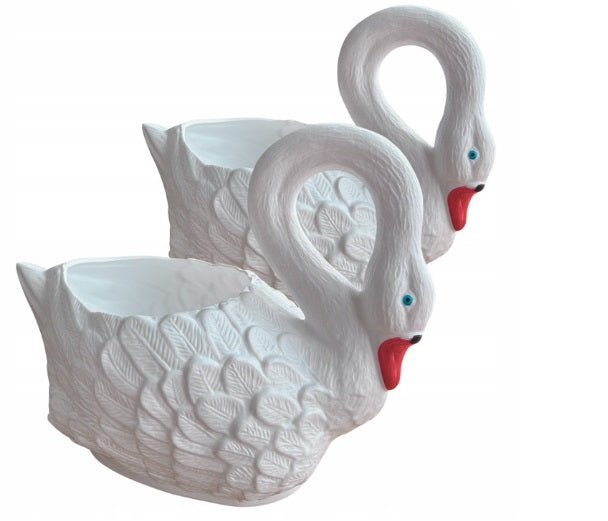 SET OF GARDEN POTS IN THE SHAPE OF A SWAN 2X FLOWER COVER 35CM