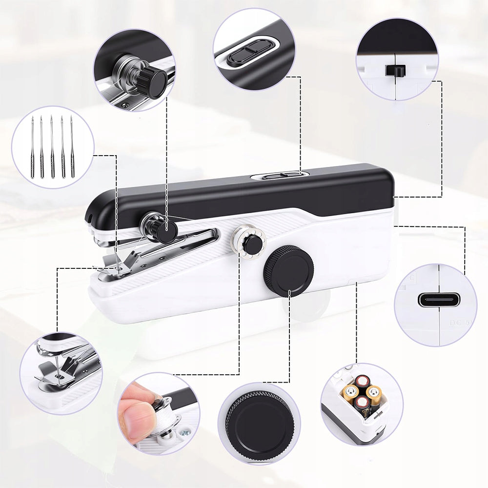 SET OF HAND-HELD PORTABELNE SEWING MACHINE FOR SEWING CONDITIONERS AND CURTAINS Model 6HG6917defghj