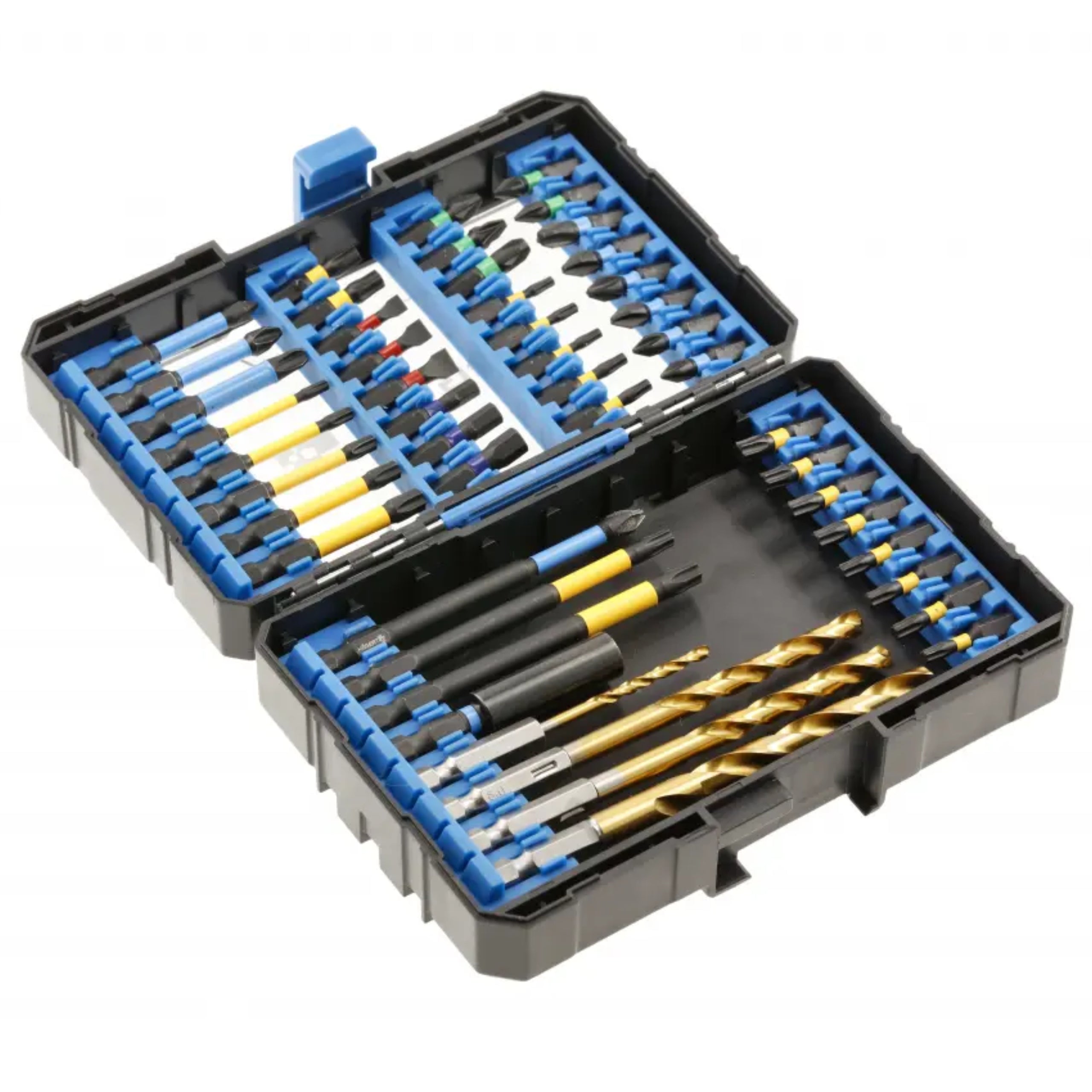 SET OF IMPACT BITS DRILL BITS FOR METAL 60 pcs. IN CASSETTE HOGERT HT1S803 Manufacturer code HT1S803