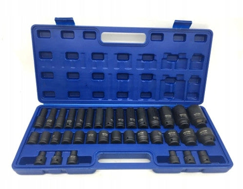 SET OF IMPACT SOCKETS TOOLS KEYS 1/2 8-32MM 6 ANGLE CR-MO Packaging status original