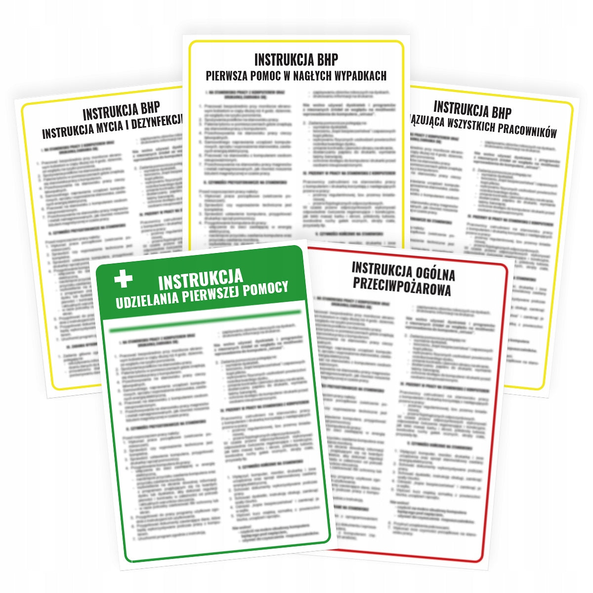 SET OF INSTRUCTIONS OSH INSTRUCTIONS FOR WASHING HANDS FIRE FIRST AID