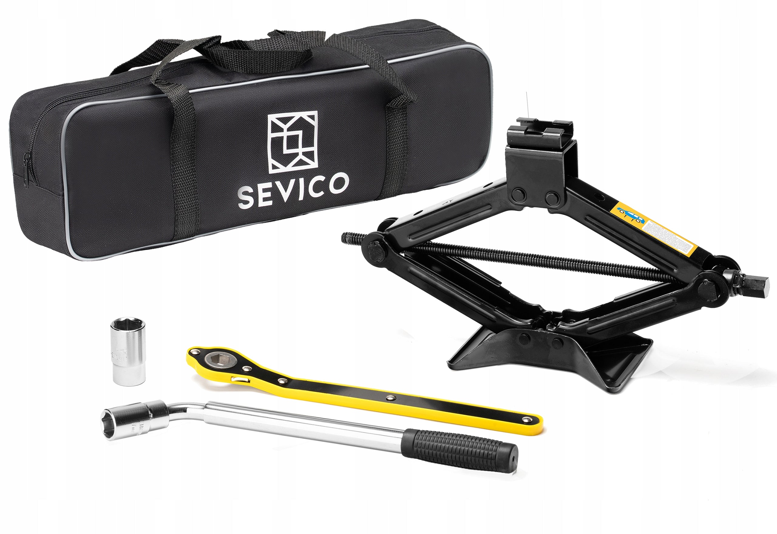 SET OF JACK 2T WITH RATCHET + TELESCOPIC WRENCH FOR WHEELS