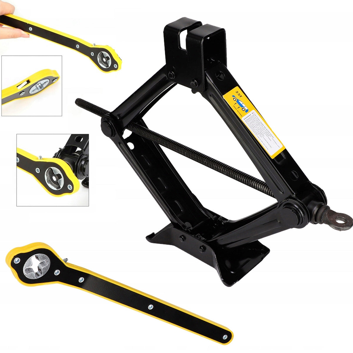 SET OF JACKS LIFT 2,5T WITH RATCHET Scissor für SUV/MPV+ key